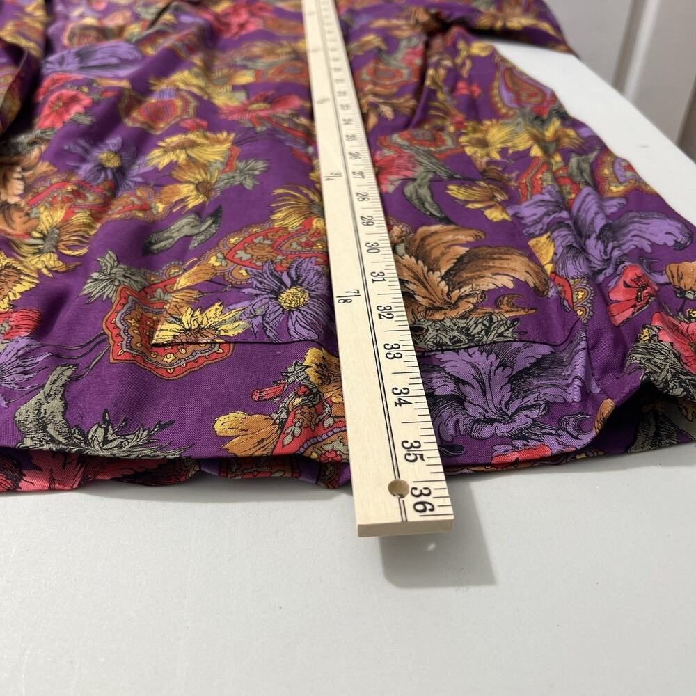 Liz Baker 22W Vintage 2 Button Vibrant Floral Top/Blazer w/ Pockets Artsy Rayon - Picture 10 of 10
